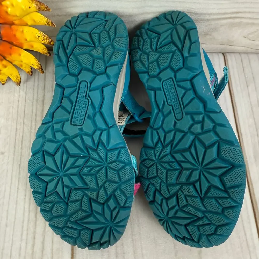 Merrell Kids Dragonfly‎ Stay-Put Sandals Water Shoes Aqua Pink Size 12